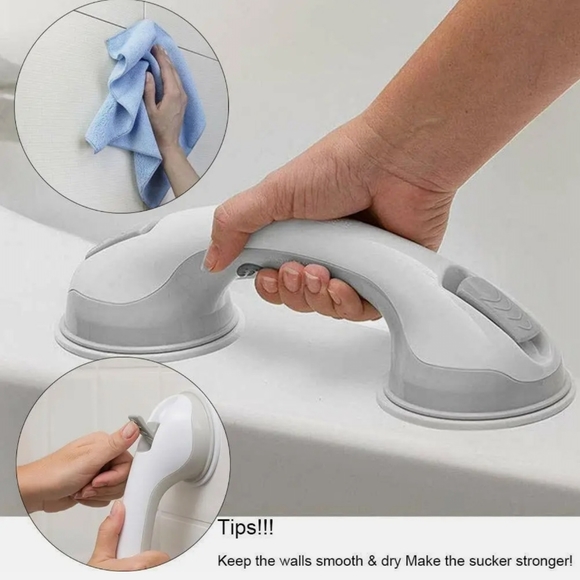 2 Bath Safety Handle Suction Cup Tub Shower Bar Rails - Picture 3 of 8